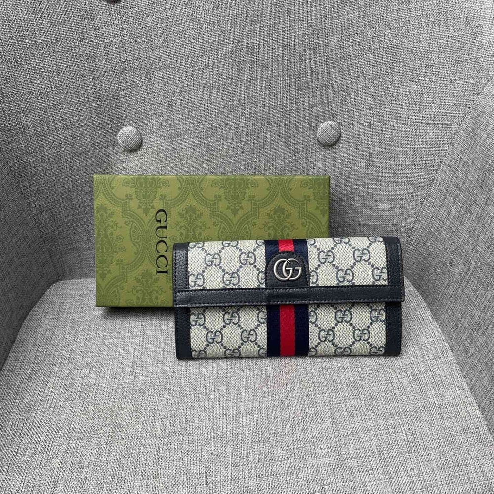 Gucci Ophidia GG Canvas Long Zip Wallet